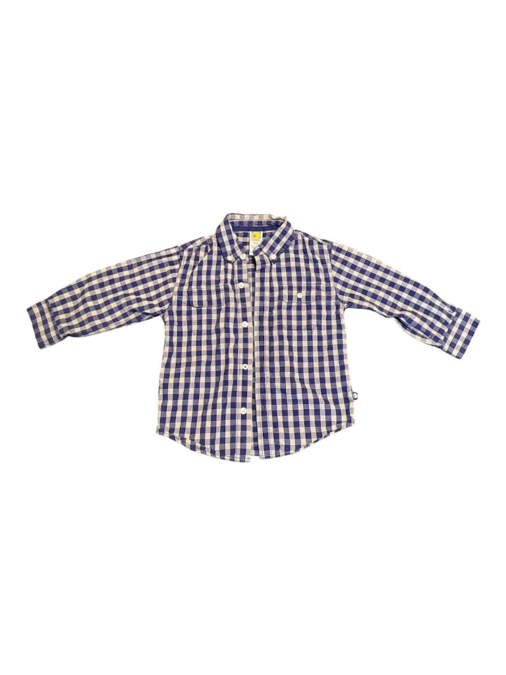 Vtg 2001 Gymboree Toddler Plaid Flannel Blue White Sz: Small/3 yrs Check Desc